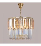 Lampy wiszące glamour - Zuma Line Camille Lampa Wisząca Złoty/Jasny+Bursztynowy 19101/8 - produkt 3
