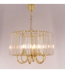 Lampy wiszące glamour - Zuma Line Paris Lampa Wisząca Złoty/Przezroczysty 1906/6 - product 3