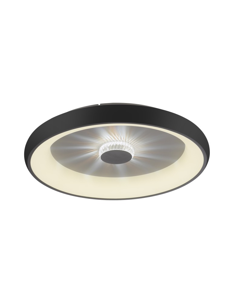 Lampy sufitowe - Leuchten Direkt Vertigo 61cm Sufitowa Z Pilotem Z Regulacją Barwy Światła I Ściemnianiem Czarny 14386-18 - produkt kolory-swiatla.pl 1