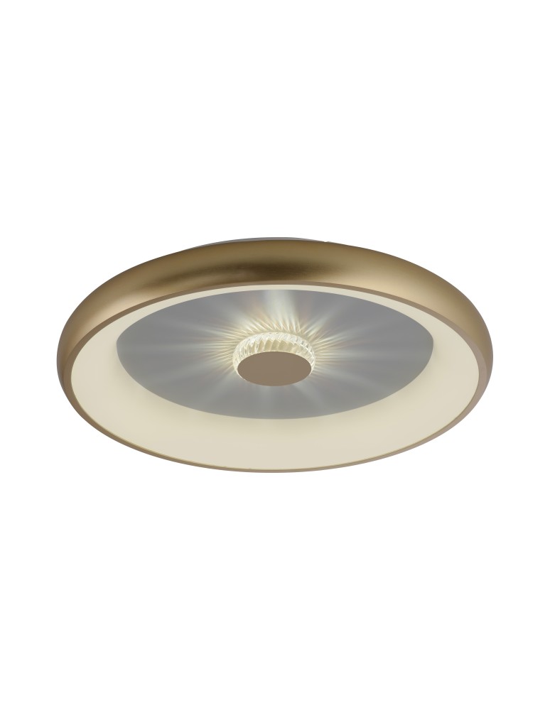 Lampy sufitowe - Leuchten Direkt Vertigo 61cm Sufitowa Z Pilotem Z Regulacją Barwy Światła I Ściemnianiem Mosiądz Mat 14386-60 - produkt kolory-swiatla.pl 1
