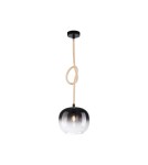 Lampy wiszące - Paul Neuhaus Luma 1 Wisząca Podświetlany Przewód Szklany Klosz E27 Czarny 2410-18 - product 1