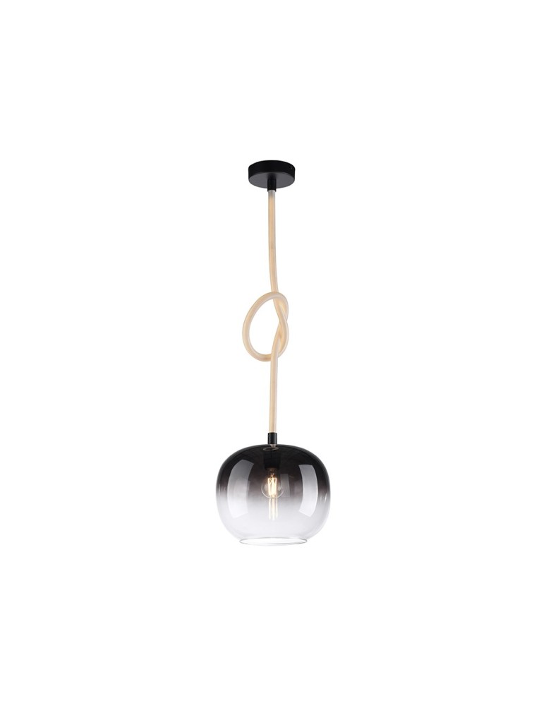 Lampy wiszące - Paul Neuhaus Luma 1 Wisząca Podświetlany Przewód Szklany Klosz E27 Czarny 2410-18 - produkt kolory-swiatla.pl 1