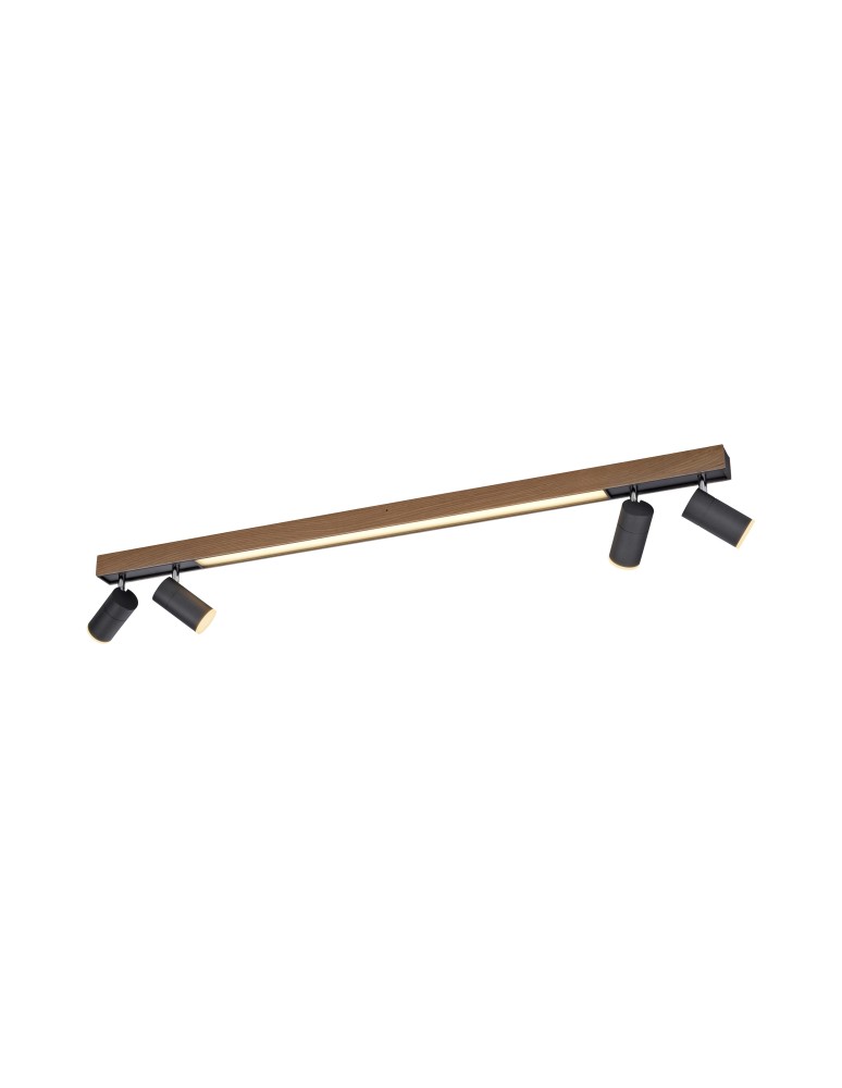 Lampy sufitowe - Paul Neuhaus Pure-Lines Sufitowa Z Reflektorami Pilot Sterowanie Barwą I Ściemnianie, Tryb Nocny Drewno Naturalne 6121-79 - produkt kolory-swiatla.pl 1