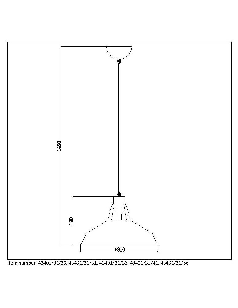 Lucide BRASSY-BIS Wisząca E27 31cm 43401/31/30