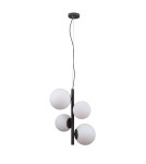 Lampy wiszące - Italux Riga Wisząca Czarny satynowany 4xE14, E27 5W PND-44213-4A-SBL - product 1