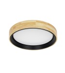 Lampy sufitowe drewniane - Italux Campelo Plafon Drewniany, czarny 1xLED 25W 4000K PLF-4350-25W-WD-BK-4K - product 1
