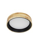 Lampy sufitowe drewniane - Italux Campelo Plafon Drewniany, czarny 1xLED 20W 4000K PLF-4350-20W-WD-BK-4K - product 1