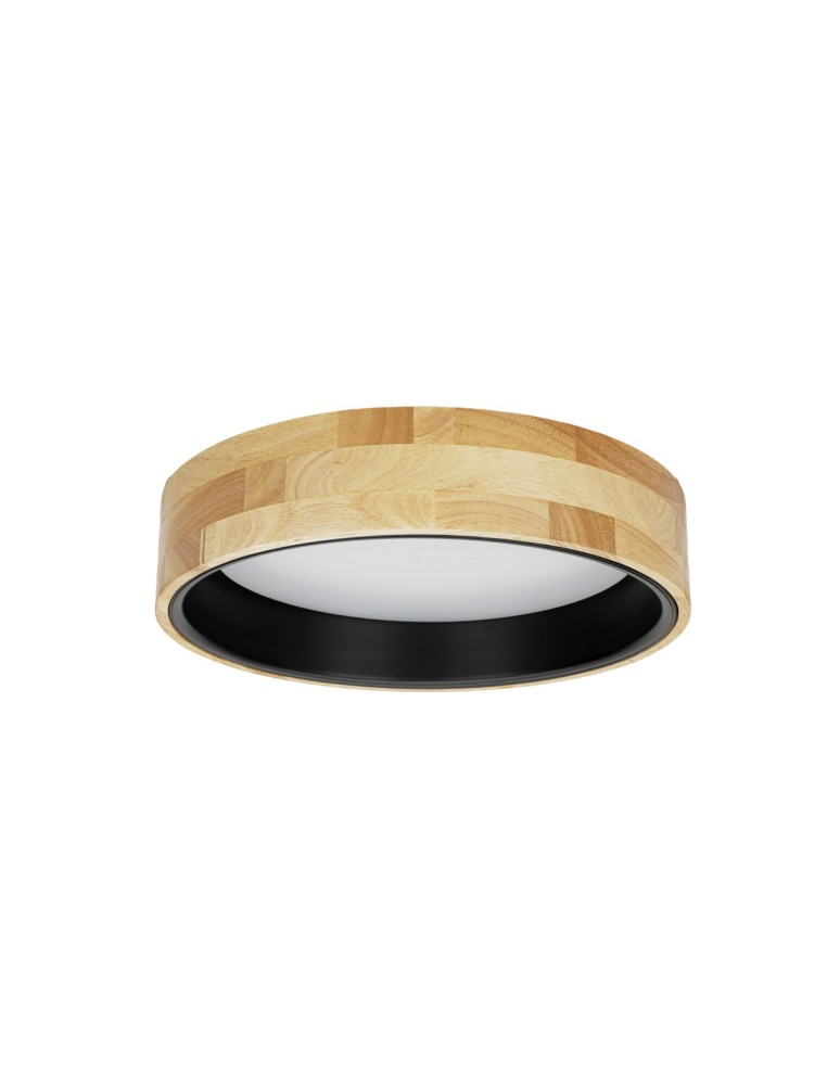 Lampy sufitowe drewniane - Italux Campelo Plafon Drewniany, czarny 1xLED 20W 4000K PLF-4350-20W-WD-BK-4K - product kolory-swiatla.pl 2