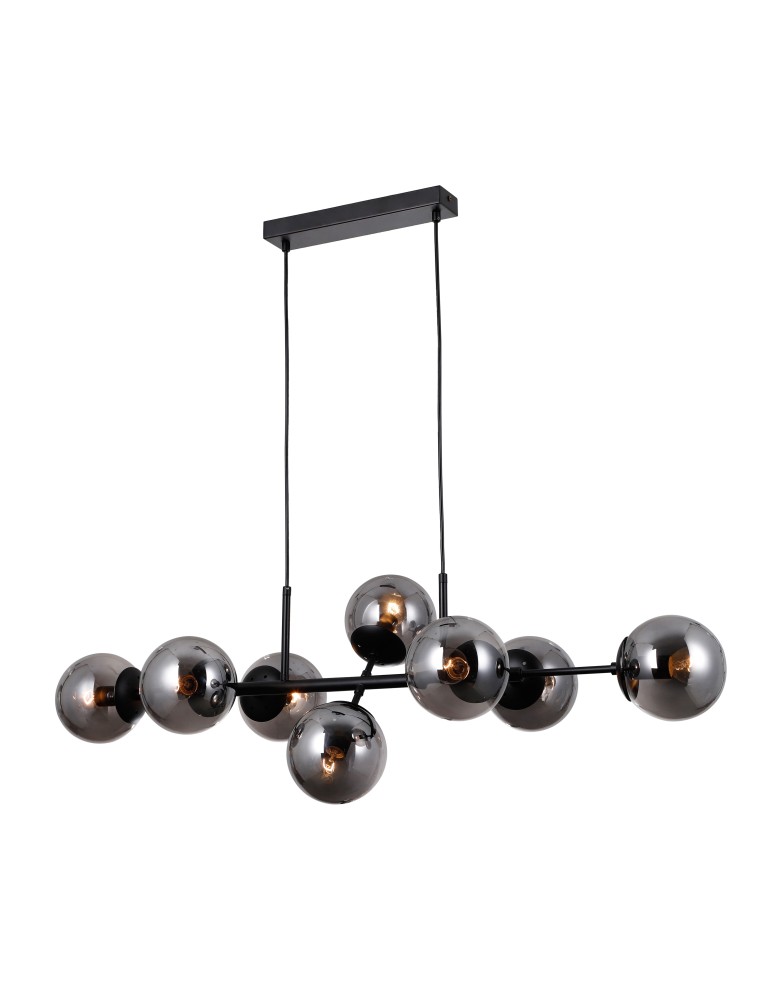 Lampy wiszące kule - Italux Molite Wisząca Czarny 8xE14 5W PND-1098-8-BL - product kolory-swiatla.pl 2
