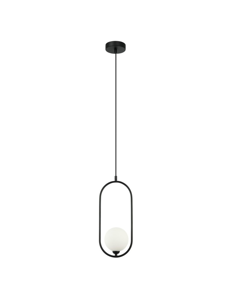 Lampy wiszące kule - Italux Lupus Wisząca Czarny, biały 1xG9 25W PND-3965-1-BK - product kolory-swiatla.pl 2
