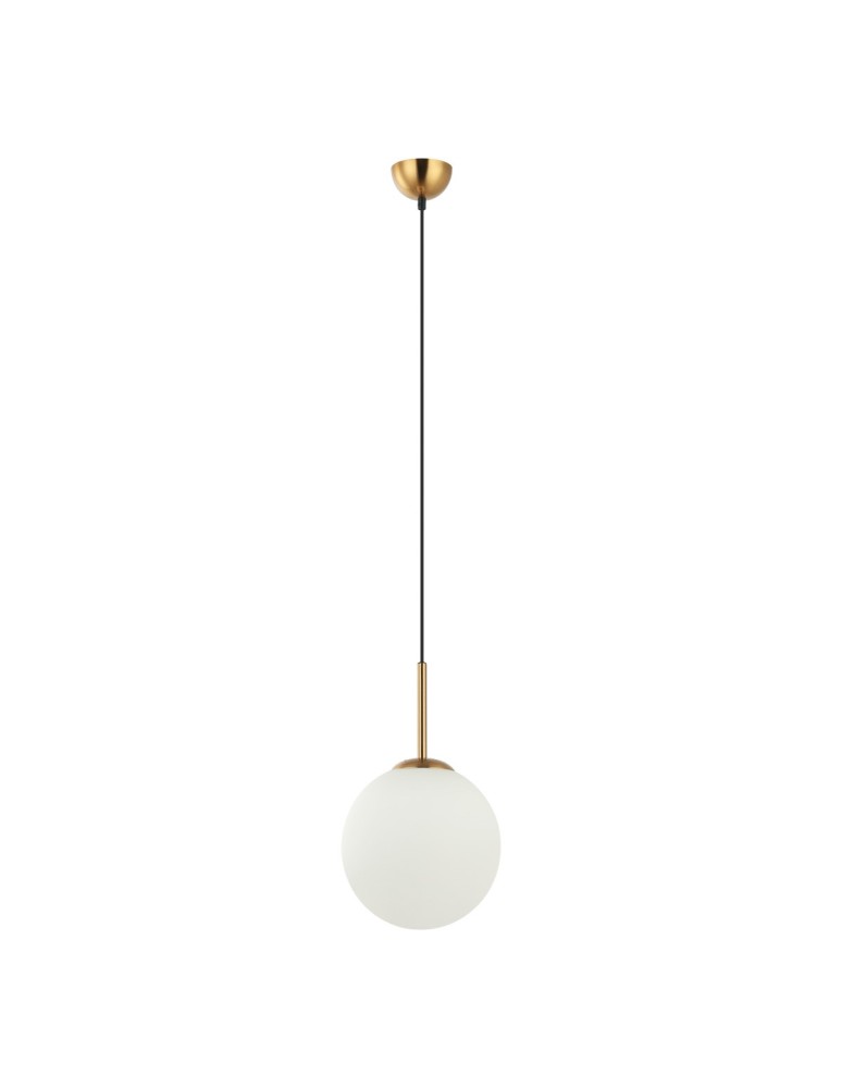 Lampy wiszące kule - Italux Deore Wisząca Brąz antyczny, biały 1xE27 40W PND-5578-1M-BRO - product kolory-swiatla.pl 2