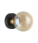 Kinkiety kule - Italux Bletter Kinkiet Czarny, bursztynowy 1xG9 25W WL-5225-1-BRO-AMB - product 2