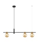 Lampy wiszące nad wyspę - Italux Bletter Wisząca Czarny, bursztynowy 3xG9 25W PND-5225-3-BK-AMB - product 1