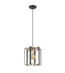 Lampy wiszące pojedyncze - Italux Primero Wisząca Złoty, czarny mat 1xE27 60W PND-44003-1-BK-GD - product 1