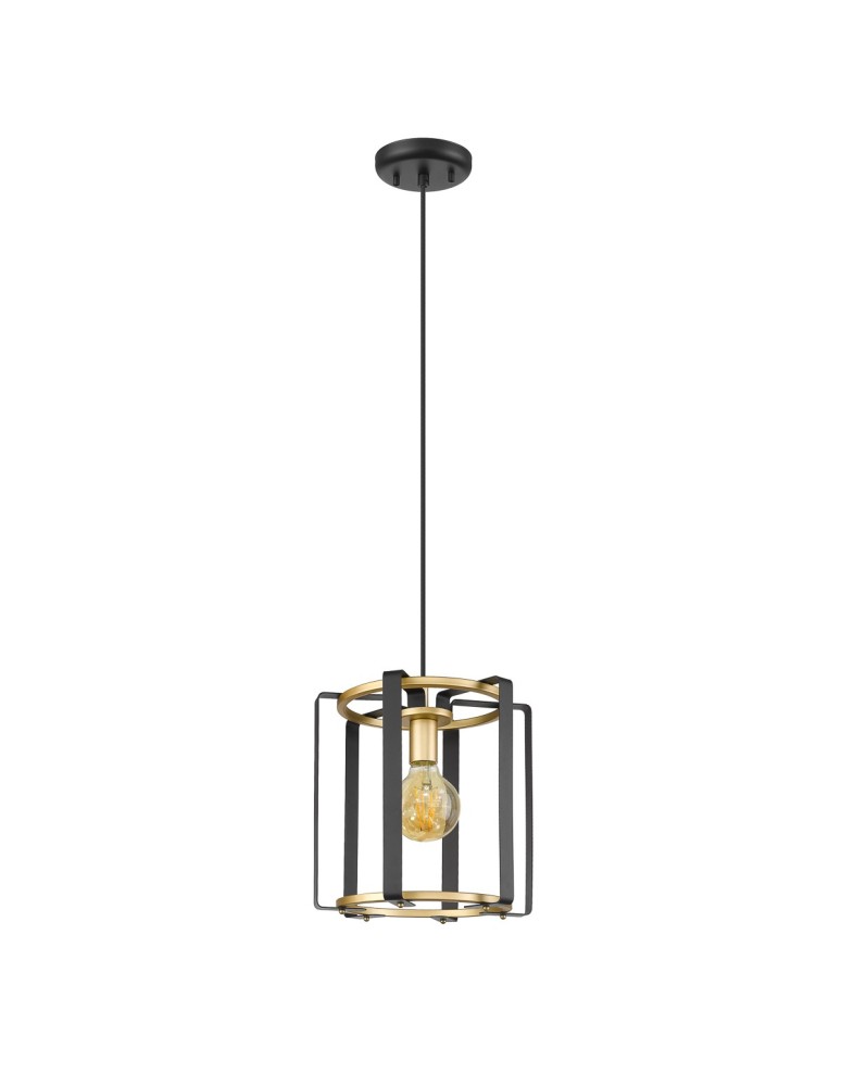 Italux Primero Wisząca Złoty, czarny mat 1xE27 60W PND-44003-1-BK-GD