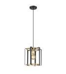 Lampy wiszące pojedyncze - Italux Primero Wisząca Złoty, czarny mat 1xE27 60W PND-44003-1-BK-GD - product 2