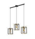 Lampy wiszące na listwie - Italux Primero Wisząca Złoty, czarny mat 3xE27 60W PND-44003-3-BK-GD - product 1
