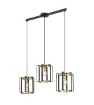 Lampy wiszące na listwie - Italux Primero Wisząca Złoty, czarny mat 3xE27 60W PND-44003-3-BK-GD - product 2