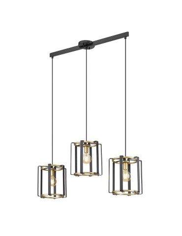 Italux Primero Wisząca Złoty, czarny mat 3xE27 60W PND-44003-3-BK-GD - produkt 2