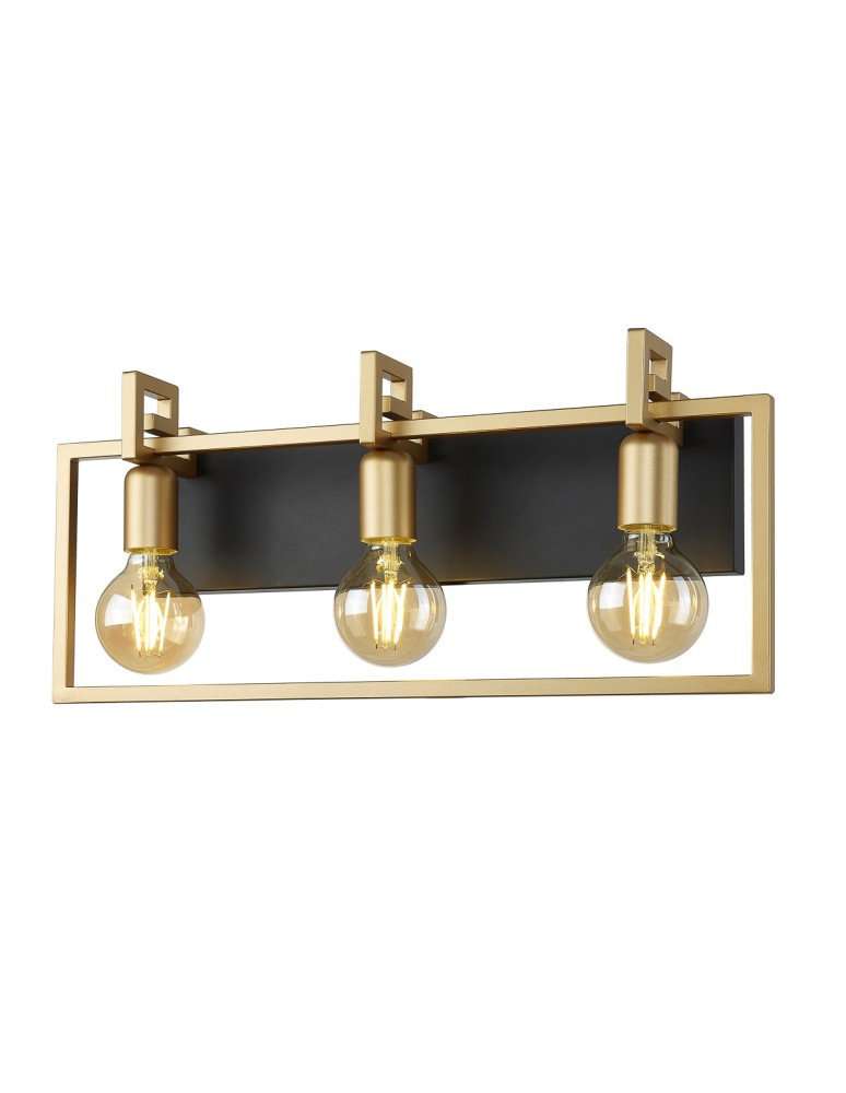 Italux Primero Kinkiet Złoty, czarny mat 3xE27 60W WL-44003-3-BK-GD