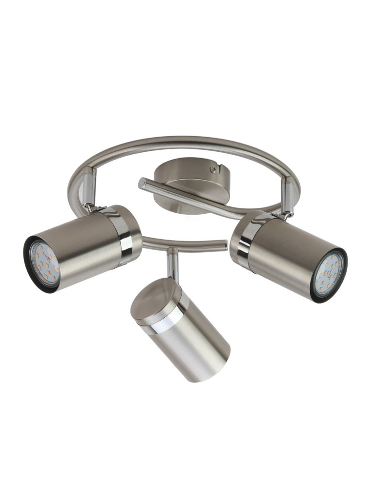 Lampy sufitowe reflektory - Italux Palmoni Reflektor/Spot Nikiel satynowany, chrom 3xGU10 35W SPL-2024-3A - product kolory-swiatla.pl 2