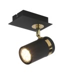 Lampy sufitowe reflektory - Italux Verano Reflektor/Spot Czarny mat, złoty chrom 1xGU10 35W SPL-2031-1 - product 1