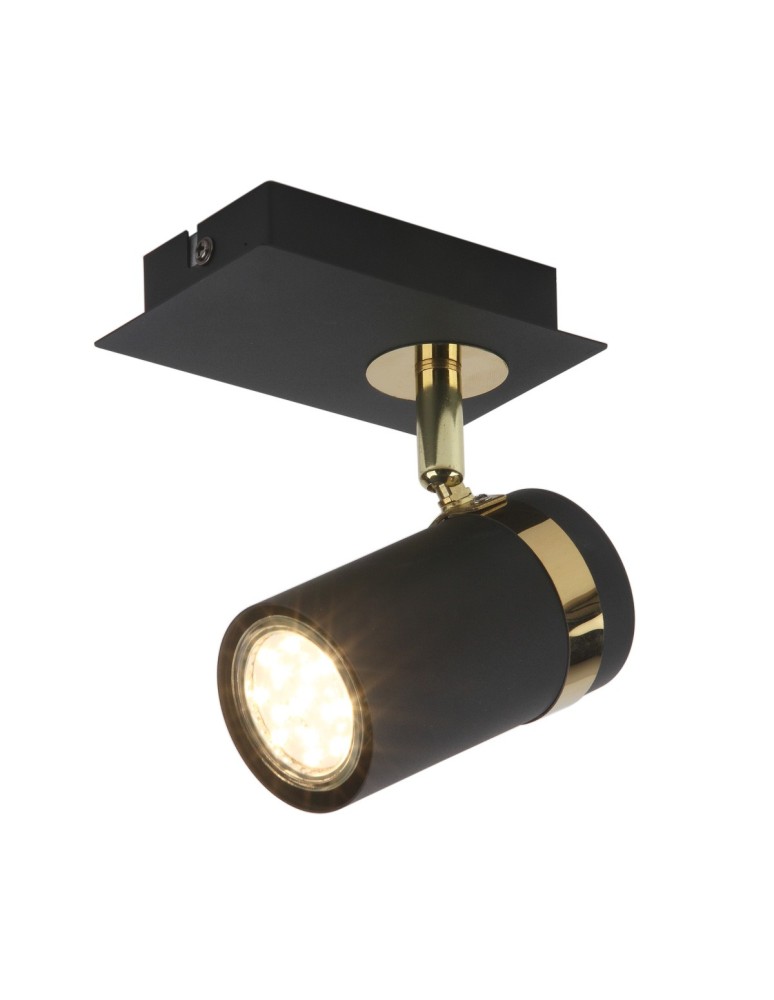 Italux Verano Reflektor/Spot Czarny mat, złoty chrom 1xGU10 35W SPL-2031-1