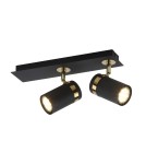 Lampy sufitowe reflektory - Italux Verano Reflektor/Spot Czarny mat, złoty chrom 2xGU10 35W SPL-2031-2 - product 1