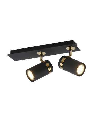 Italux Verano Reflektor/Spot Czarny mat, złoty chrom 2xGU10 35W SPL-2031-2