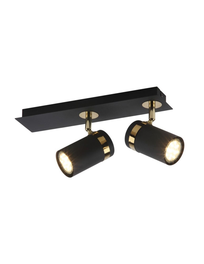 Italux Verano Reflektor/Spot Czarny mat, złoty chrom 2xGU10 35W SPL-2031-2