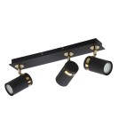 Lampy sufitowe reflektory - Italux Verano Reflektor/Spot Czarny mat, złoty chrom 3xGU10 35W SPL-2031-3 - product 2