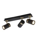 Lampy sufitowe reflektory - Italux Verano Reflektor/Spot Czarny mat, złoty chrom 3xGU10 35W SPL-2031-3 - product 1
