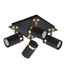 Lampy sufitowe reflektory - Italux Verano Reflektor/Spot Czarny mat, złoty chrom 4xGU10 35W SPL-2031-4 - product 2