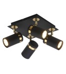 Lampy sufitowe reflektory - Italux Verano Reflektor/Spot Czarny mat, złoty chrom 4xGU10 35W SPL-2031-4 - product 1