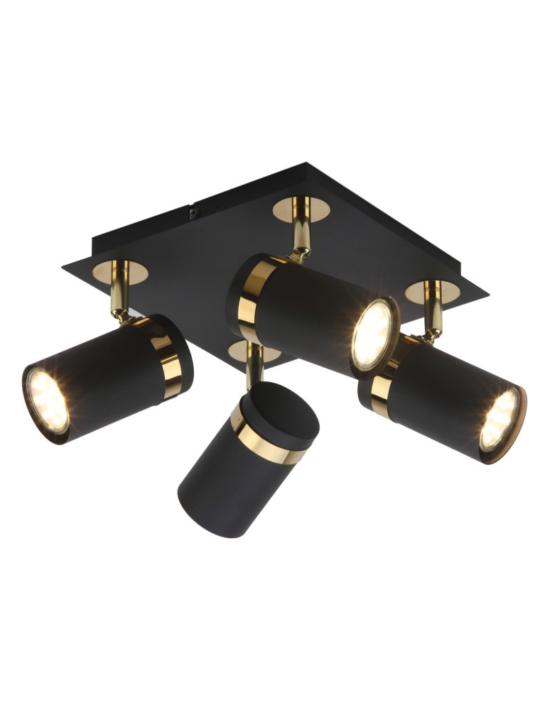 Italux Verano Reflektor/Spot Czarny mat, złoty chrom 4xGU10 35W SPL-2031-4