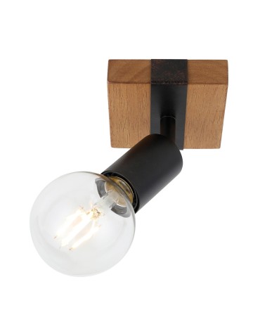 Italux Molini Reflektor/Spot Czarny, drewno 1xE27 40W SPL-2079-1