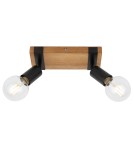 Lampy sufitowe reflektory - Italux Molini Reflektor/Spot Czarny, drewno 2xE27 40W SPL-2079-2 - product 1