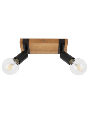 Italux Molini Reflektor/Spot Czarny, drewno 2xE27 40W SPL-2079-2 - produkt 2