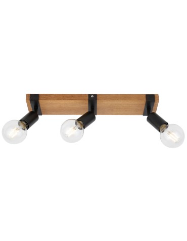 Italux Molini Reflektor/Spot Czarny, drewno 3xE27 40W SPL-2079-3