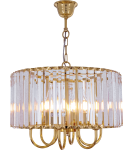 Lampy wiszące glamour - Zuma Line Paris Lampa Wisząca Złoty/Przezroczysty 1906/6 - product 1
