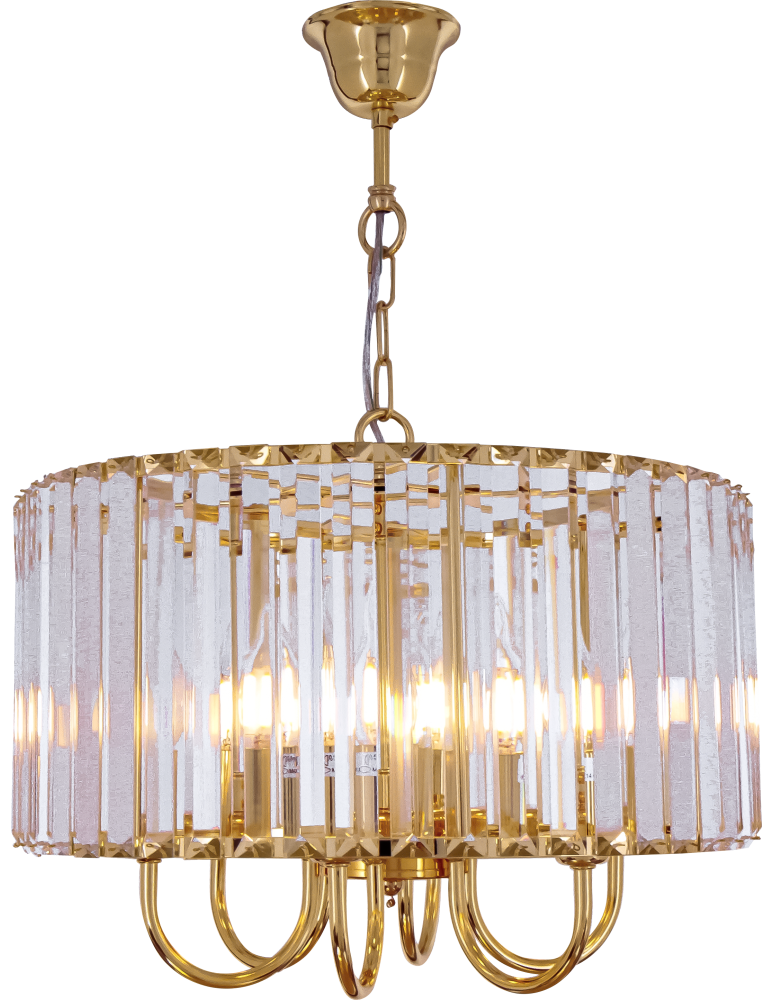 Lampy wiszące glamour - Zuma Line Paris Lampa Wisząca Złoty/Przezroczysty 1906/6 - produkt kolory-swiatla.pl 1