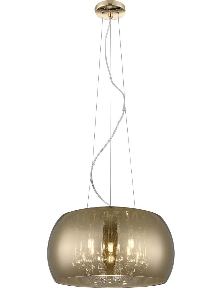 Lampy wiszące glamour - Zuma Line Crystal Lampa Wisząca Złoto Francuskie P0076-05L-F7Hf - produkt kolory-swiatla.pl 1