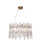 Lampy wiszące glamour - Zuma Line Crown Lampa Wisząca Złoty/Przezroczysty 9867-500 - produkt 3