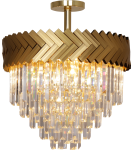 Lampy sufitowe z kryształami - Zuma Line Lyon Lampa Sufitowa Złoty/Przezroczysty C23910/9 - produkt 3
