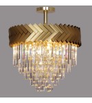 Lampy sufitowe z kryształami - Zuma Line Lyon Lampa Sufitowa Złoty/Przezroczysty C23910/9 - produkt 4