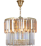 Lampy wiszące glamour - Zuma Line Camille Lampa Wisząca Złoty/Jasny+Bursztynowy 19101/8 - produkt 4