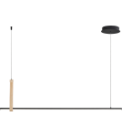 Lampy wiszące nad biurko - Zuma Line Claud Wisząca z Przełącznikiem Barwy Światła 3000K/4000K/6000K Czarny/Drewno 22806M-Wood - product 3