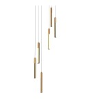 Lampy wiszące drewniane - Zuma Line Eliot Lampa Wisząca Jasne Drewno/ Czarny Mat Md4768-6-3Bmt - product 3