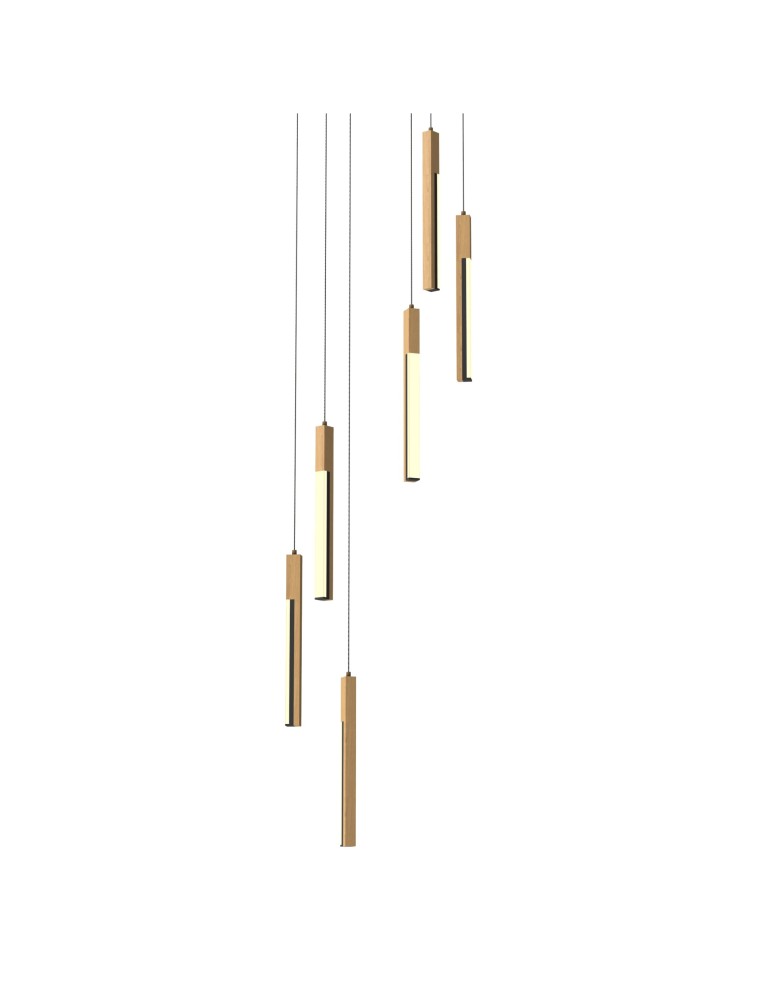 Zuma Line Eliot Lampa Wisząca Jasne Drewno/ Czarny Mat Md4768-6-3Bmt