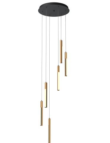 Zuma Line Eliot Lampa Wisząca Jasne Drewno/ Czarny Mat Md4768-6-3Bmt